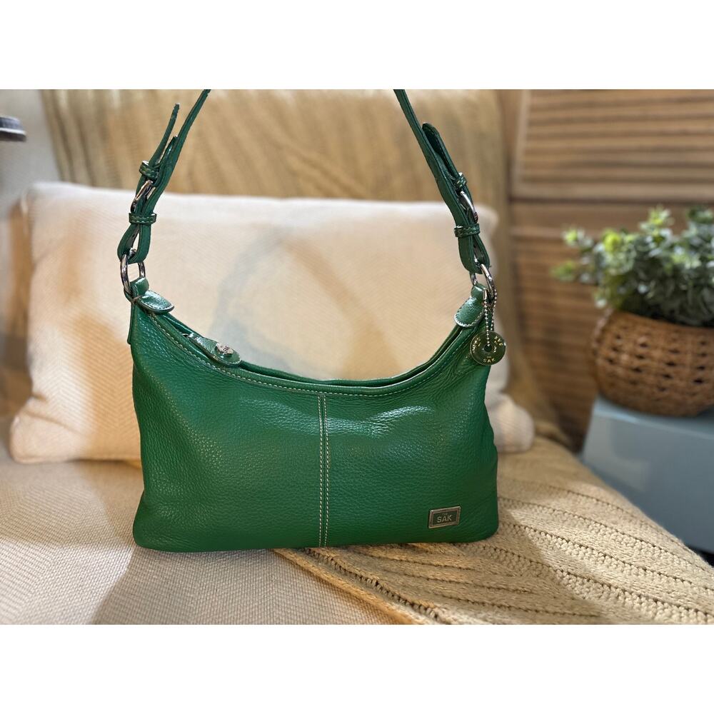 The Sak Small Hobo Shoulder Bag - Green Leather